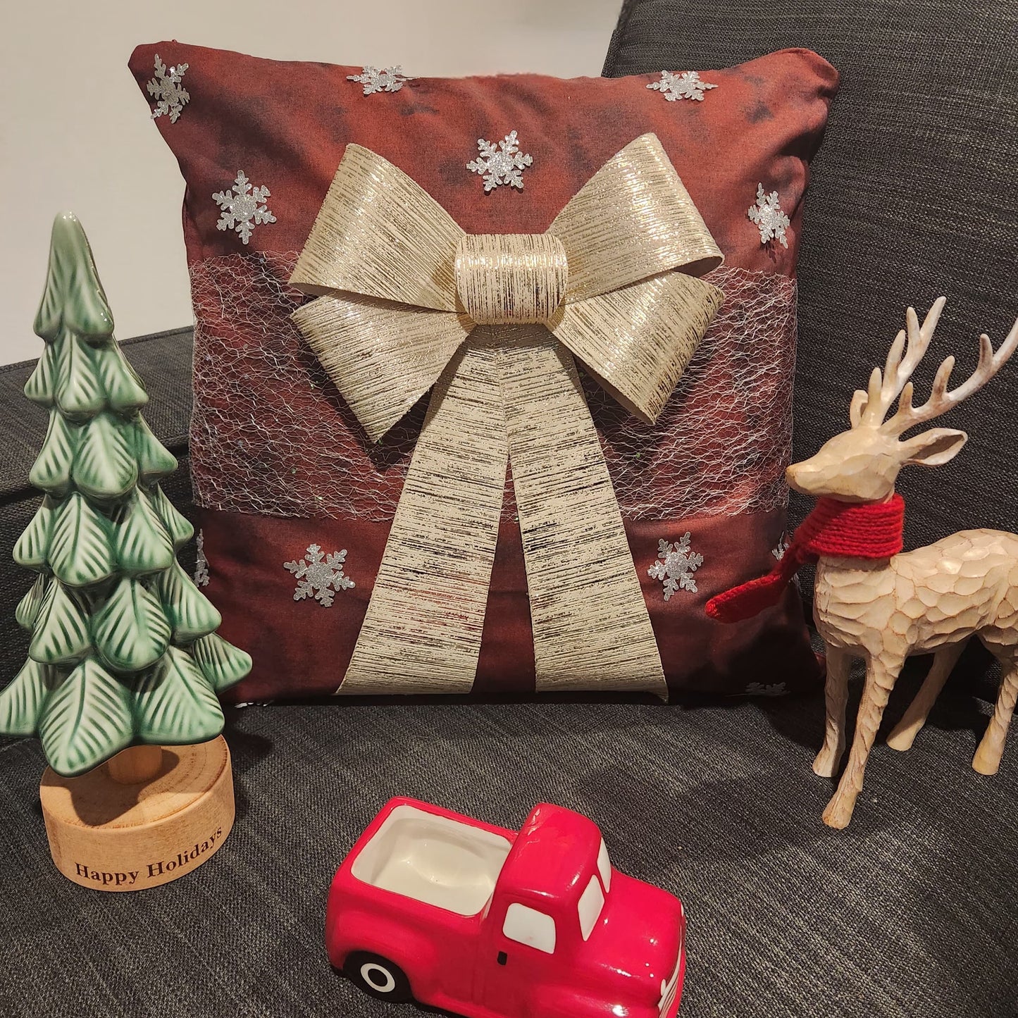 Pillow Cover Tone Dark Red