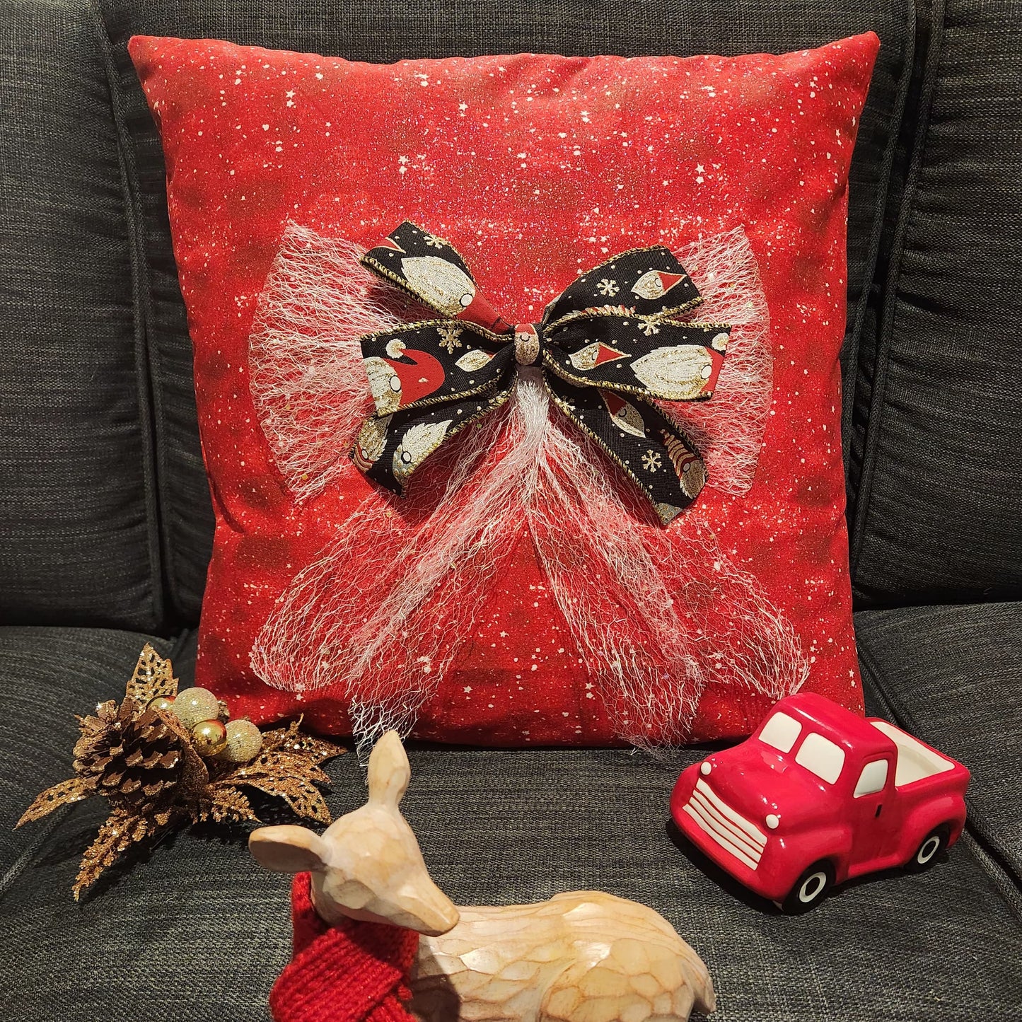 Pillow Cover Snow Blender Red